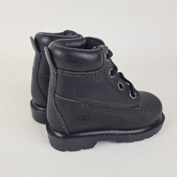 Timberland 6In Classic TODDLER Casual Boots Outdoors Black Leather - Picture 8 of 10